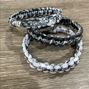 Set of Leather macrame stacking bracelets